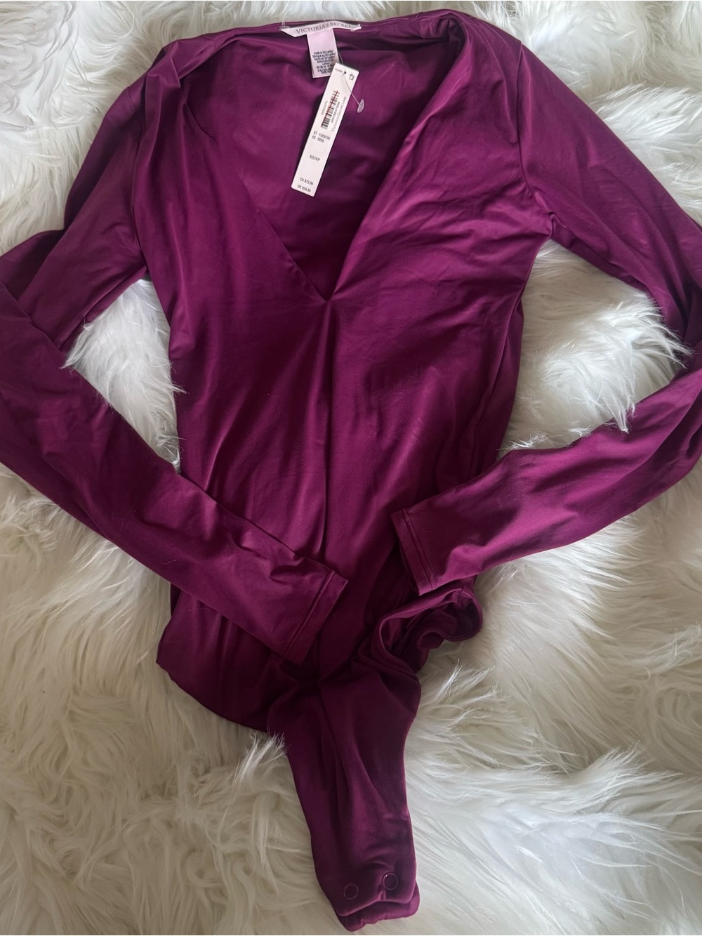 Victoria’s Secret Soft Long Sleeve Burgundy Bodysuit SZ: XS